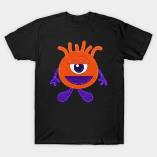 Cute One Eyed Monster | Halloween Orange and Purple T-Shirt